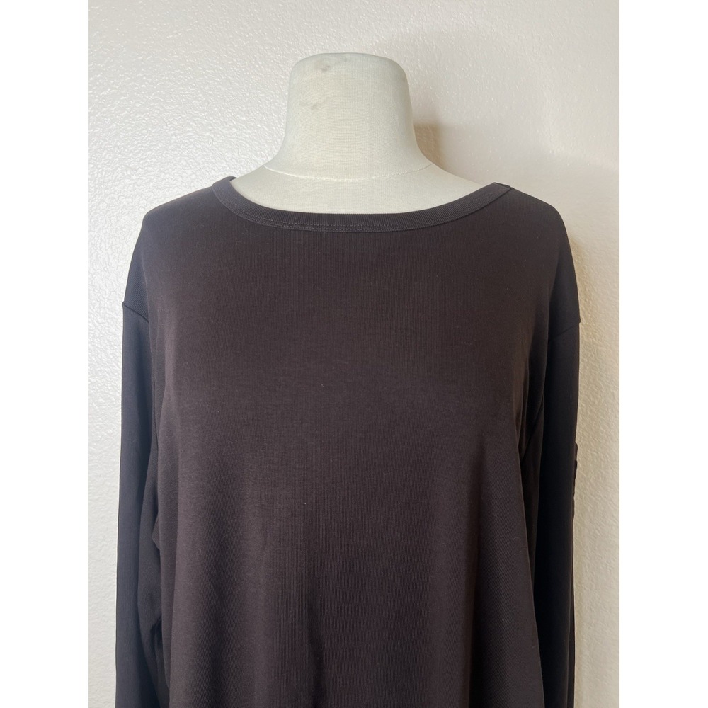 Lauren Ralph Lauren Women's 3X Brown 100% Cotton Long Sleeve Blouse Old Money